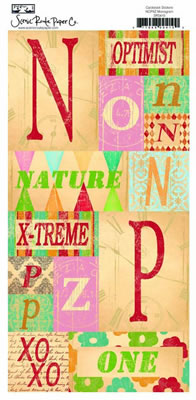 Scenic Route - NOPXZ Monogram cardstock stickers  (pack of 5)